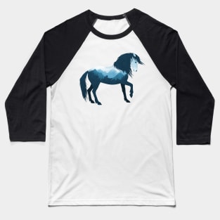 Dramabite Wild Horse Mustang Equine Double Exposure Wildlife Animal Baseball T-Shirt